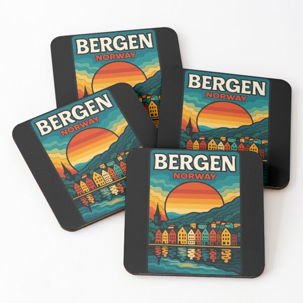Item preview, Bergen Cityscape Norway Europe Trippy Travel designed and sold by TomFrontierArt.