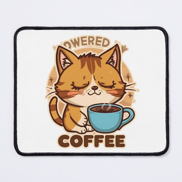 Item preview, Vintage Cat Powered By Coffee – Funny Retro Coffee Lover Design designed and sold by FlorianDIY.