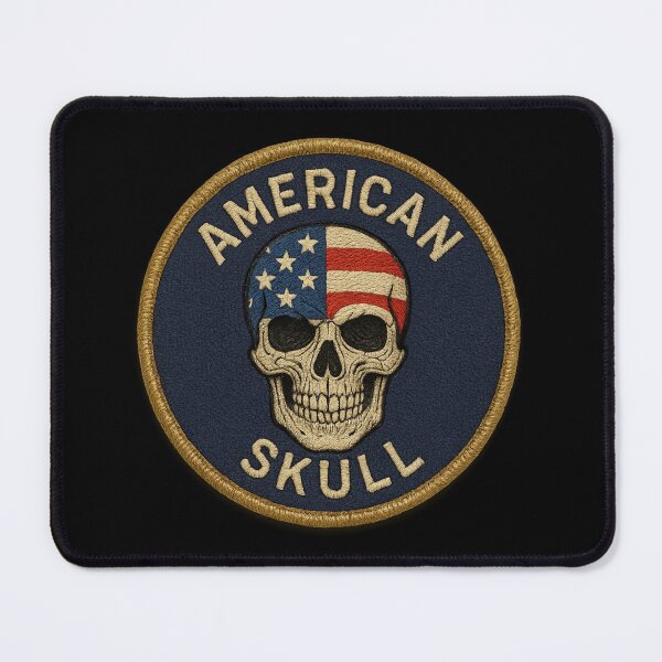 Item preview, American Skull patriotic flag head patch designed and sold by LaNadaYFundante.