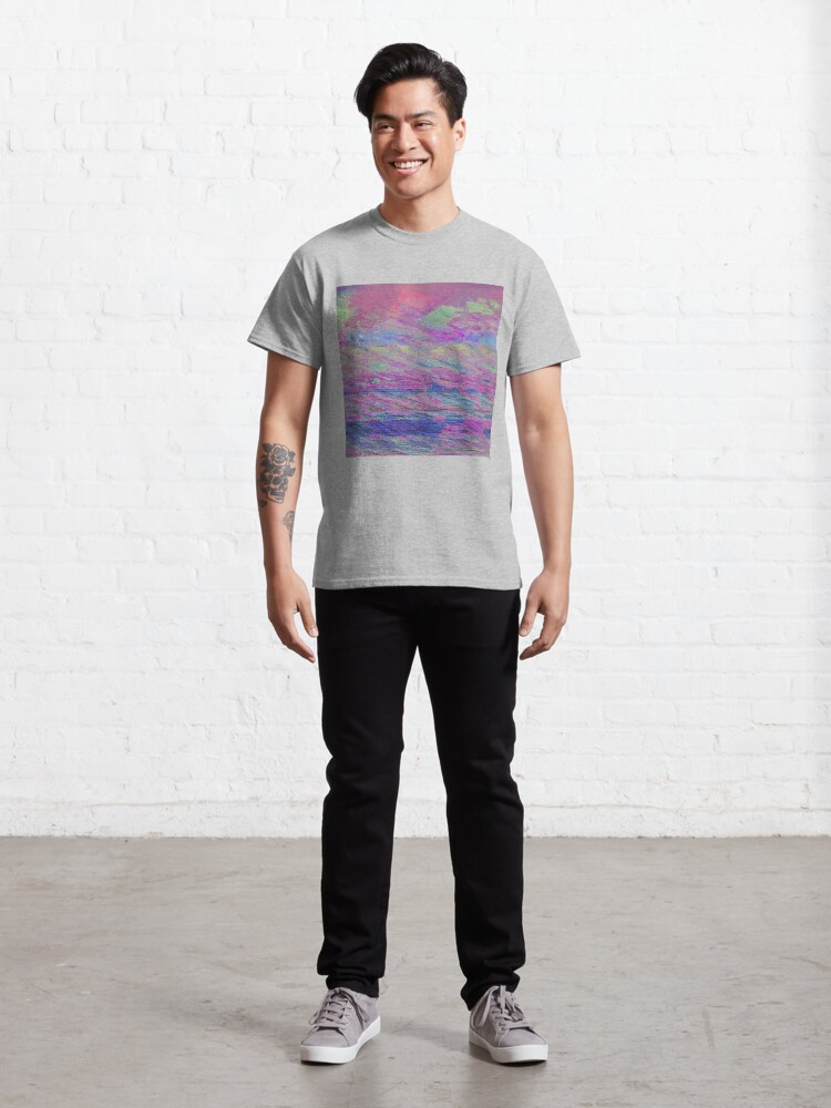 Alternate view of Vibrant Sky Glitch Art Classic T-Shirt
