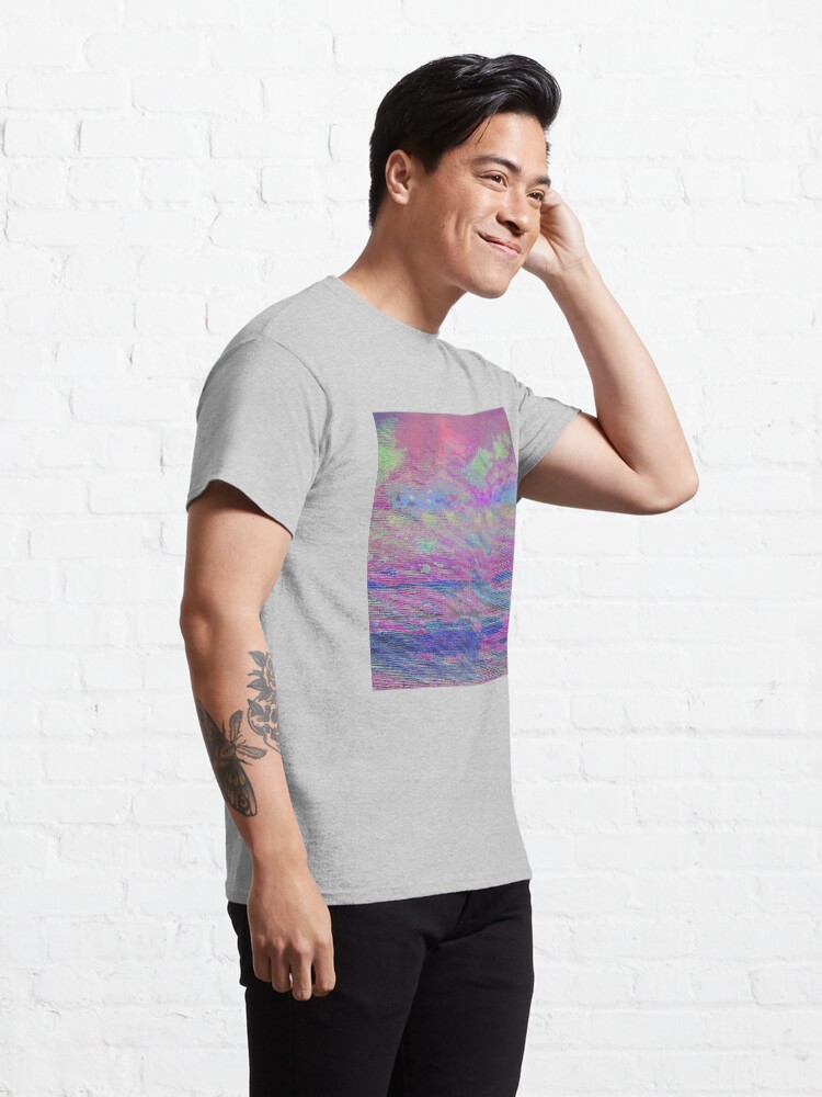 Alternate view of Vibrant Sky Glitch Art Classic T-Shirt