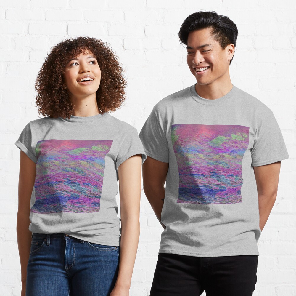 Vibrant Sky Glitch Art Classic T-Shirt