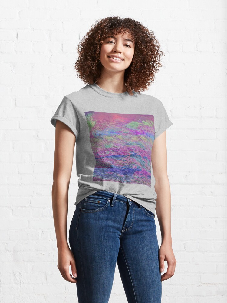 Alternate view of Vibrant Sky Glitch Art Classic T-Shirt