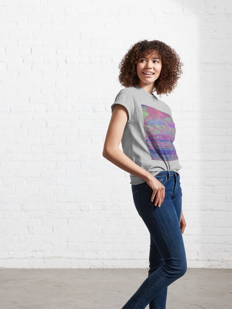 Alternate view of Vibrant Sky Glitch Art Classic T-Shirt