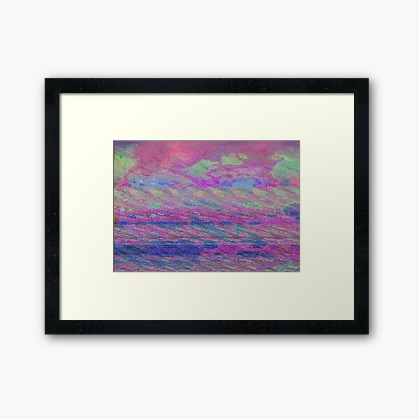 Vibrant Sky Glitch Art Framed Art Print
