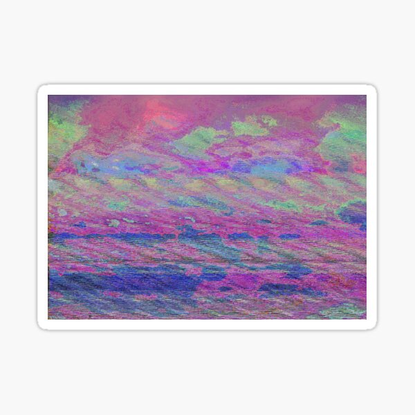 Vibrant Sky Glitch Art Sticker