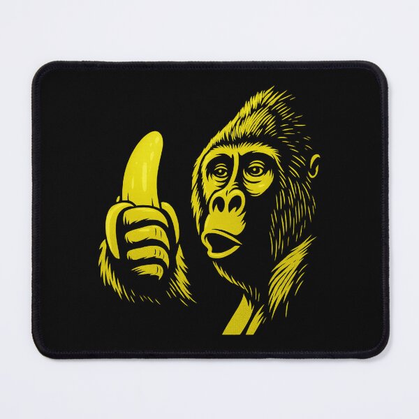 Item preview, trippy wildlife gorilla holding enchanted banana jungle fruit animal designed and sold by DrawHandArt.