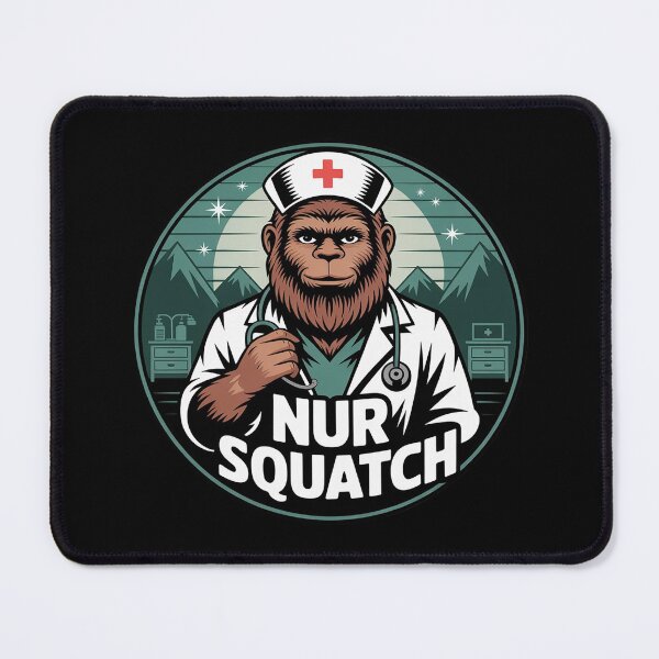 Item preview, Nursquatch Nurse Bigfoot Sasquatch Yeti Squatch Hospital designed and sold by Belkisallen.