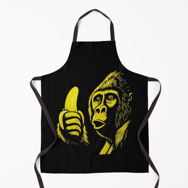 Item preview, trippy wildlife gorilla holding enchanted banana jungle fruit animal designed and sold by DrawHandArt.