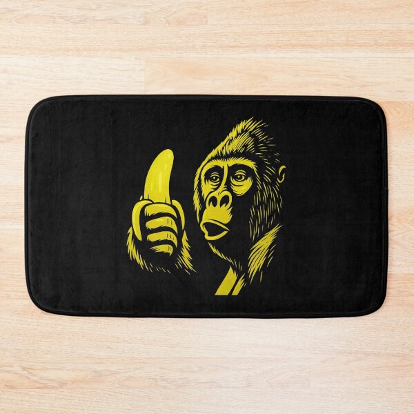 Item preview, trippy wildlife gorilla holding enchanted banana jungle fruit animal designed and sold by DrawHandArt.