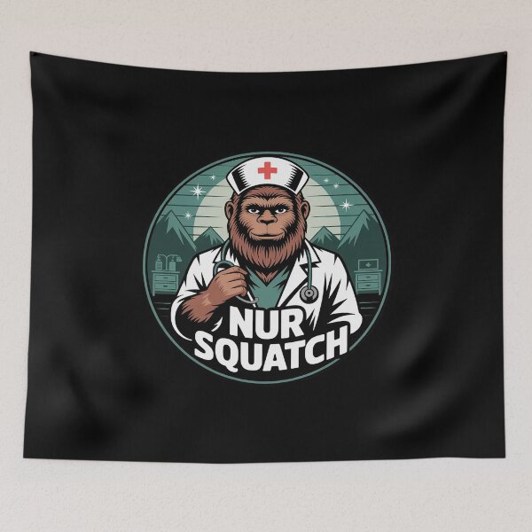 Item preview, Nursquatch Nurse Bigfoot Sasquatch Yeti Squatch Hospital designed and sold by Belkisallen.