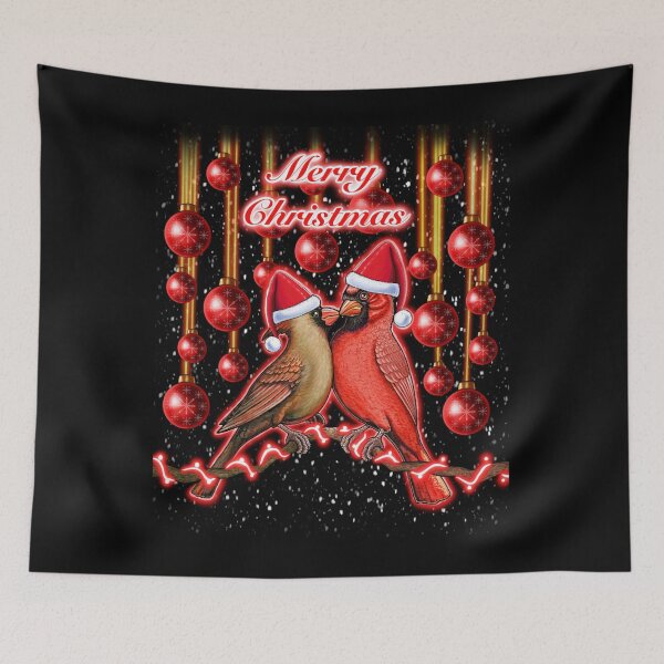 Item preview, Red Cardinal bird merry Christmas Classic  designed and sold by ScottBrooksa.