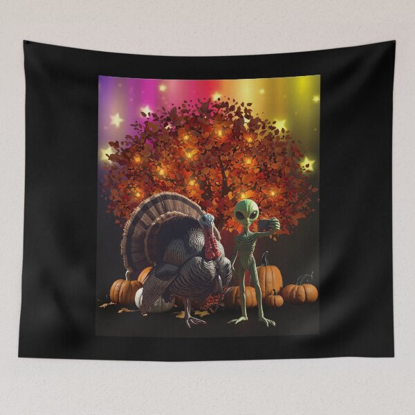 Item preview, Alien Turkey UFO Selfie – Thanksgiving Sci-Fi Art designed and sold by PROPera-design.