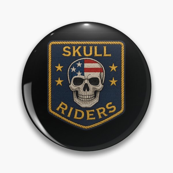 Item preview, Skull Riders american biker shield patch designed and sold by LaNadaYFundante.