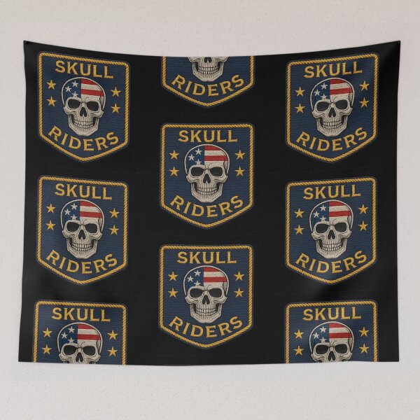 Item preview, Skull Riders american biker shield patch designed and sold by LaNadaYFundante.