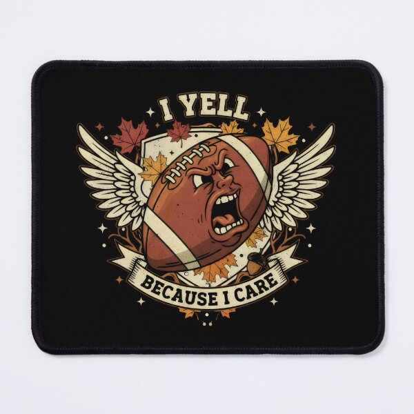 Item preview, Football Rugby I Yell Because I Care designed and sold by DemureArtsy.