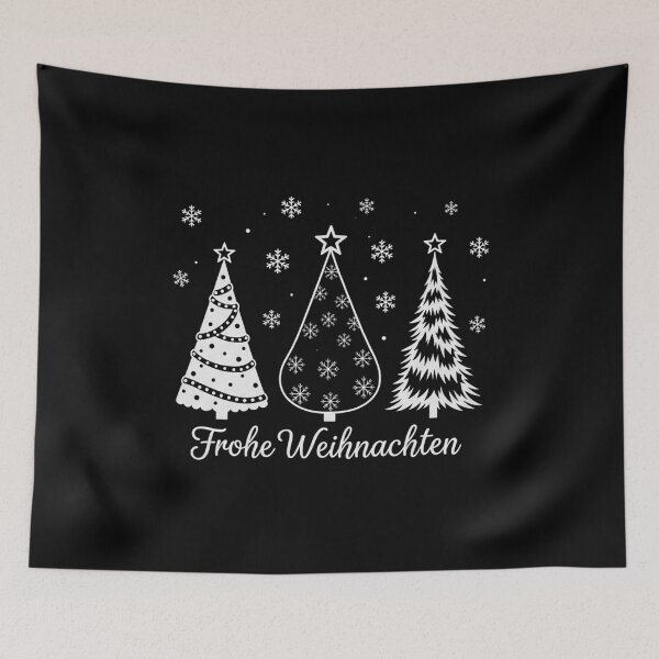 Item preview, Frohe Weihnachten Elegant White Christmas Trees designed and sold by MotivaChic.