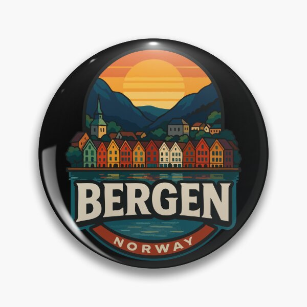 Item preview, Bergen Norway Retro Vintage Travel designed and sold by TomFrontierArt.