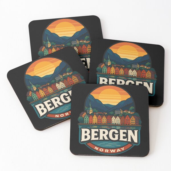 Item preview, Bergen Norway Retro Vintage Travel designed and sold by TomFrontierArt.