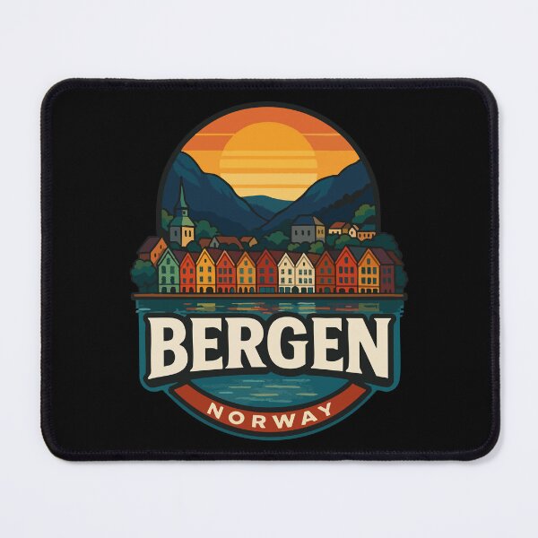 Item preview, Bergen Norway Retro Vintage Travel designed and sold by TomFrontierArt.