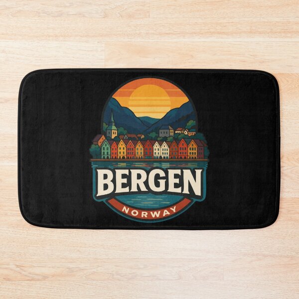 Item preview, Bergen Norway Retro Vintage Travel designed and sold by TomFrontierArt.