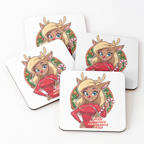 Item preview, Holiday Reindeer Girl, Flirt and Magic in One! In the glow of holiday lights, where the Christmas tree shimmers with rainbow ornaments. designed and sold by Creative-Sanc.