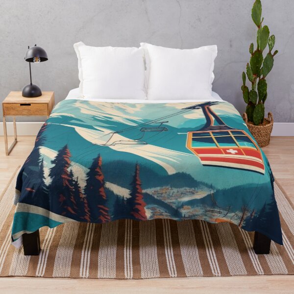 Item preview, Vintage Cable Car Poster | Retro Alpine Travel Art designed and sold by Esterlane.