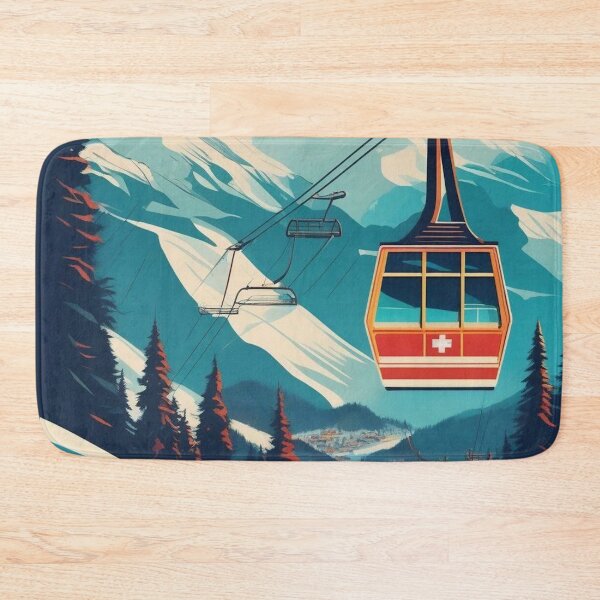 Item preview, Vintage Cable Car Poster | Retro Alpine Travel Art designed and sold by Esterlane.