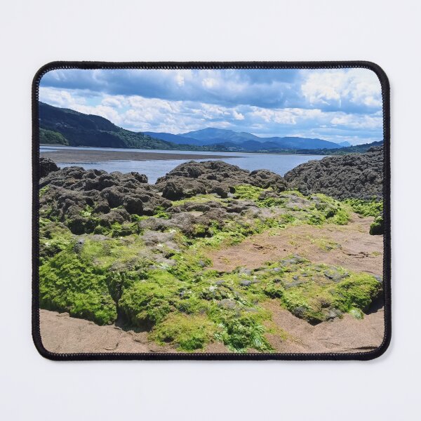Item preview, Rocky bay at low tide with moss stones designed and sold by TheArtofHeart.