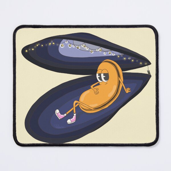 Item preview, The Relaxing Mussel - Funny Illustrated Seashell designed and sold by petiteToulon.