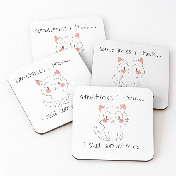 Item preview, Cute Hand-Drawn Cat Overthinking Quote designed and sold by samet-bas.