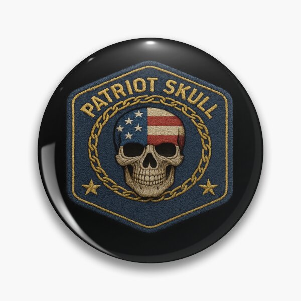 Item preview, Patriot Skull chain border american skull patch designed and sold by LaNadaYFundante.