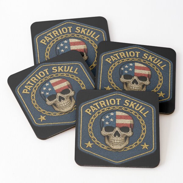 Item preview, Patriot Skull chain border american skull patch designed and sold by LaNadaYFundante.