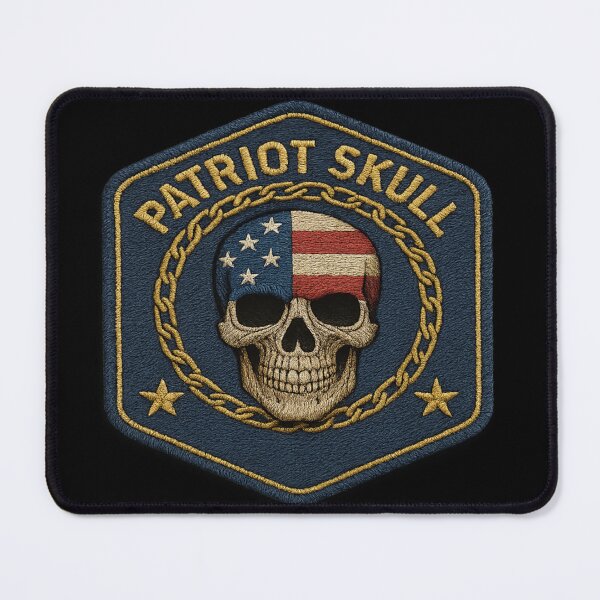 Item preview, Patriot Skull chain border american skull patch designed and sold by LaNadaYFundante.
