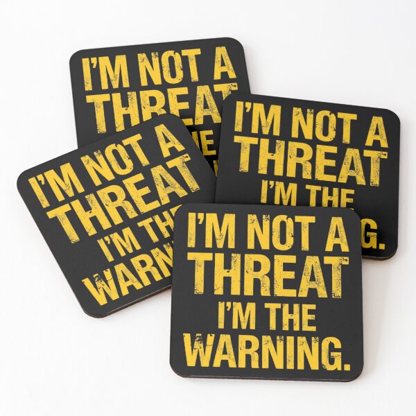 Item preview, I’m Not a Threat, I’m the Warning – Bold Yellow Distressed Typography designed and sold by Tiatooty.