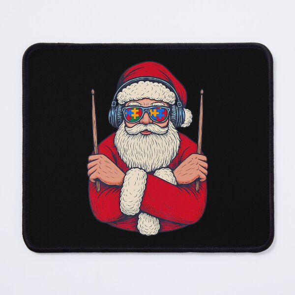 Item preview, Drummer Autism Christmas Funny Santa Playing Drums Xmas designed and sold by MavisJoseph.