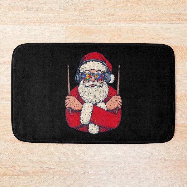 Item preview, Drummer Autism Christmas Funny Santa Playing Drums Xmas designed and sold by MavisJoseph.