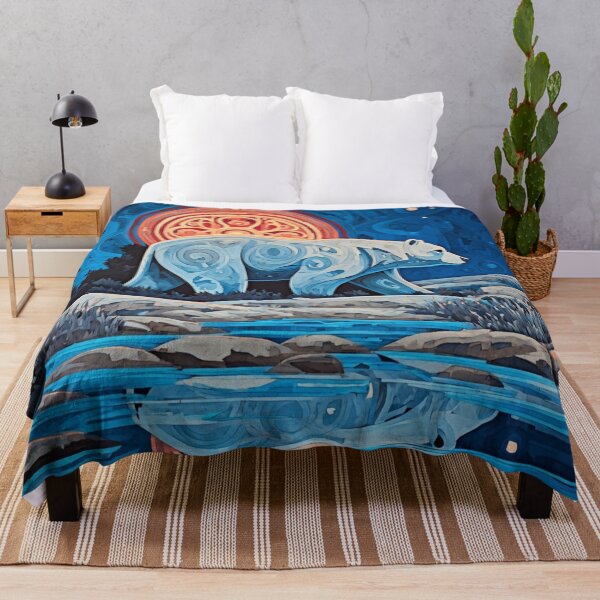 Item preview, Glacier Spirit Bear Under the Midnight Sun – Mystical Alaska Wilderness Art designed and sold by Alaska Magick.