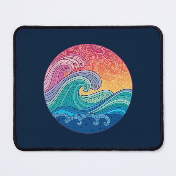 Item preview, Retro Ocean Waves – Minimal Geometric Sea Art designed and sold by NoctaHike.