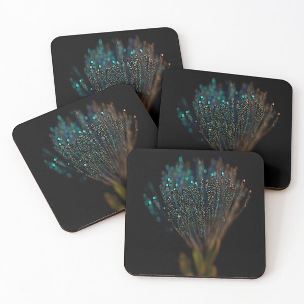Item preview, Glowing Fiber Macro – Abstract Teal Light Art designed and sold by miletes17Studio.