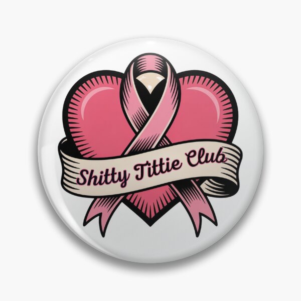 Item preview, Shitty Tittie Club Tattoo Style Pink Ribbon Heart designed and sold by PROPera-design.