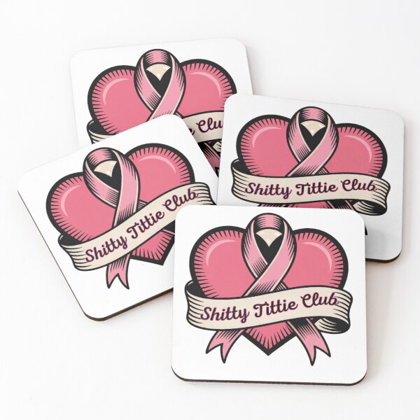 Item preview, Shitty Tittie Club Tattoo Style Pink Ribbon Heart designed and sold by PROPera-design.