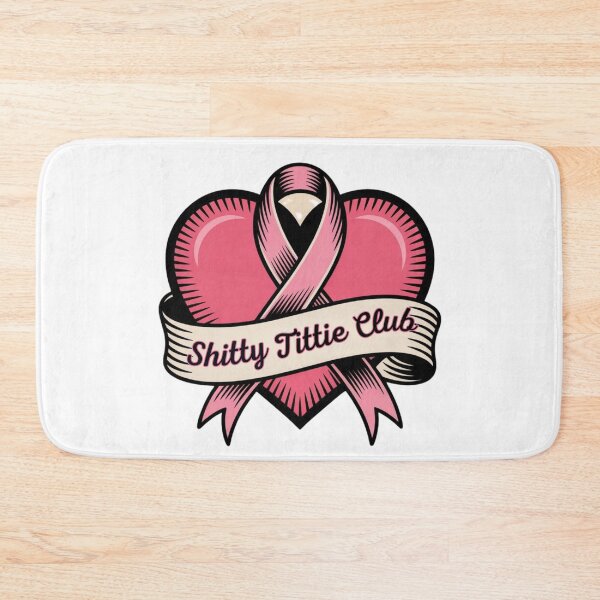 Item preview, Shitty Tittie Club Tattoo Style Pink Ribbon Heart designed and sold by PROPera-design.