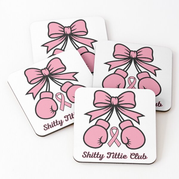 Item preview, Shitty Tittie Club Boxing Gloves Pink Ribbon Design designed and sold by PROPera-design.