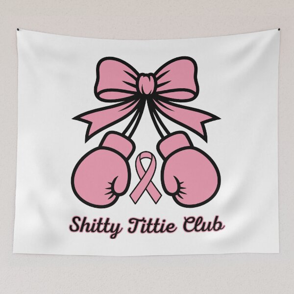Item preview, Shitty Tittie Club Boxing Gloves Pink Ribbon Design designed and sold by PROPera-design.