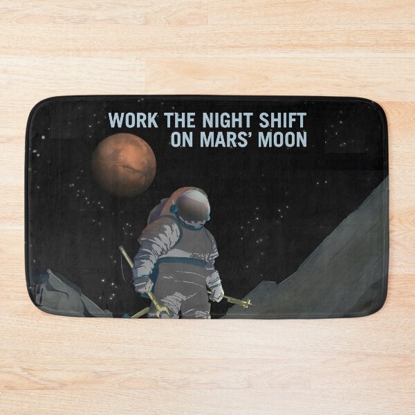 Item preview, Nerdy Some Work The Night Shift on Mars' Moon NASA Vintage Recruitment Poster designed and sold by MathWare MathClips.