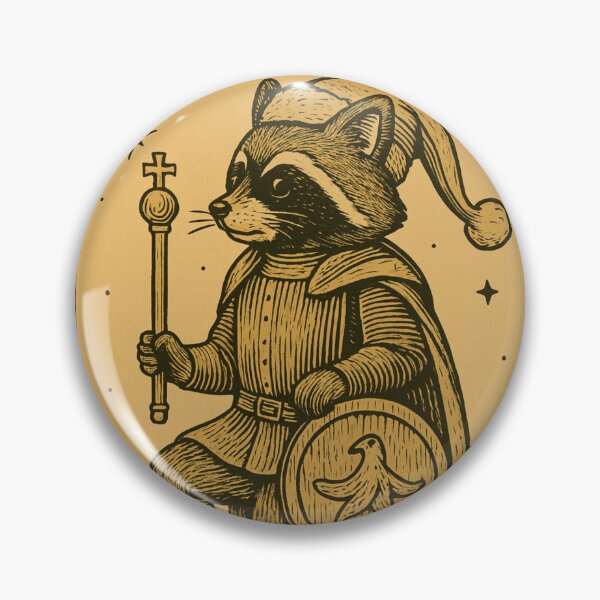 Item preview, Raccoon Tarot – The Emperor | Vintage Mystical Illustration designed and sold by TrashDen-by-JH.