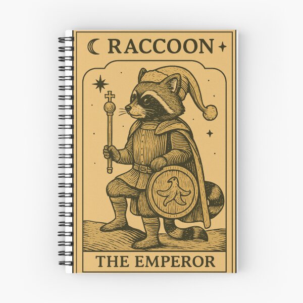 Item preview, Raccoon Tarot – The Emperor | Vintage Mystical Illustration designed and sold by TrashDen-by-JH.
