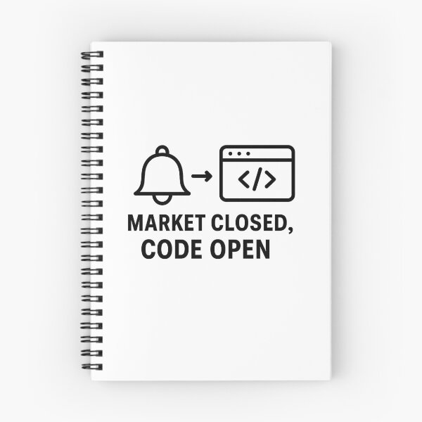 Aperçu de l'œuvre Marché fermé, code ouvert — Mème des développeurs sur les heures de négociation américaines créée et vendue par techy-rrr.