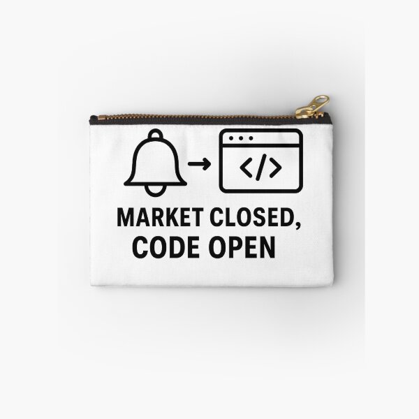 Aperçu de l'œuvre Marché fermé, code ouvert — Mème des développeurs sur les heures de négociation américaines créée et vendue par techy-rrr.